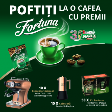 POFTIȚI LA O CAFEA CU PREMII FORTUNA (DIANA SUPERMARKET)