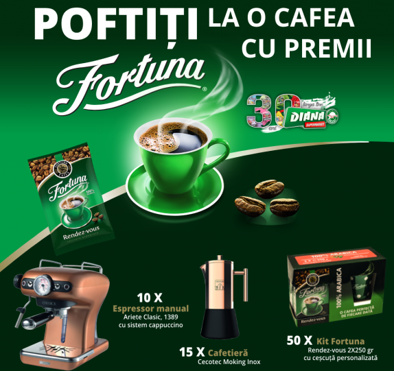 POFTIȚI LA O CAFEA CU PREMII FORTUNA (DIANA SUPERMARKET)